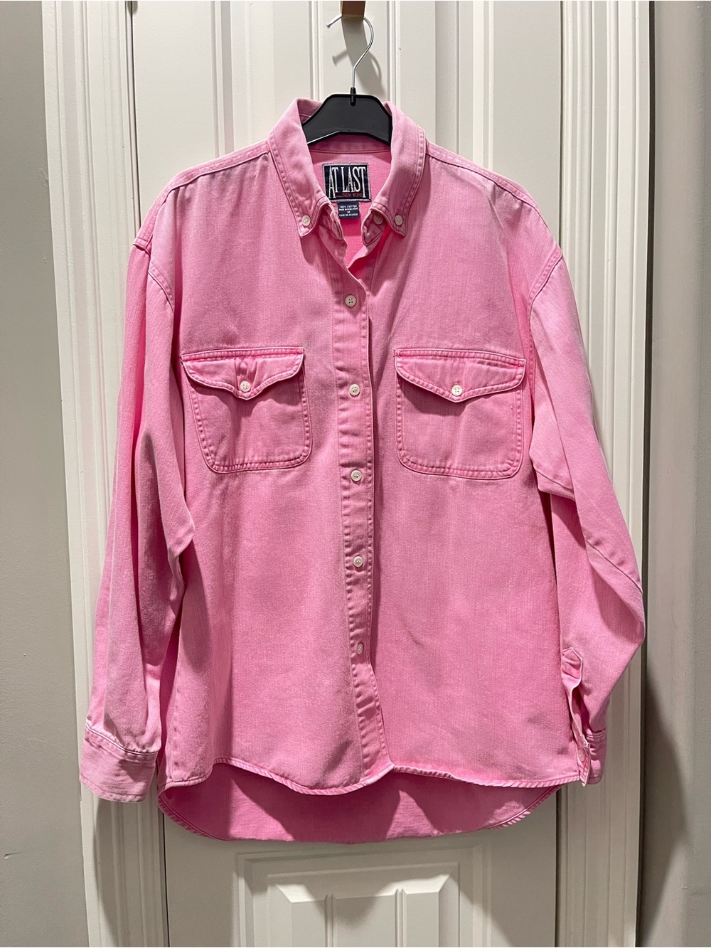 At Last Boys' Pink Button-Down Shirt with Chest Pockets